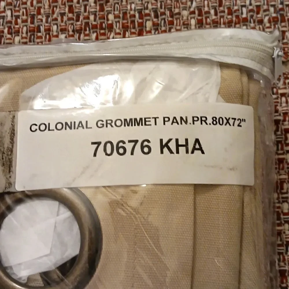 New Thermalogic/Weathermate Khaki Solid Grommet Top Panel Pair 80x72 New‎